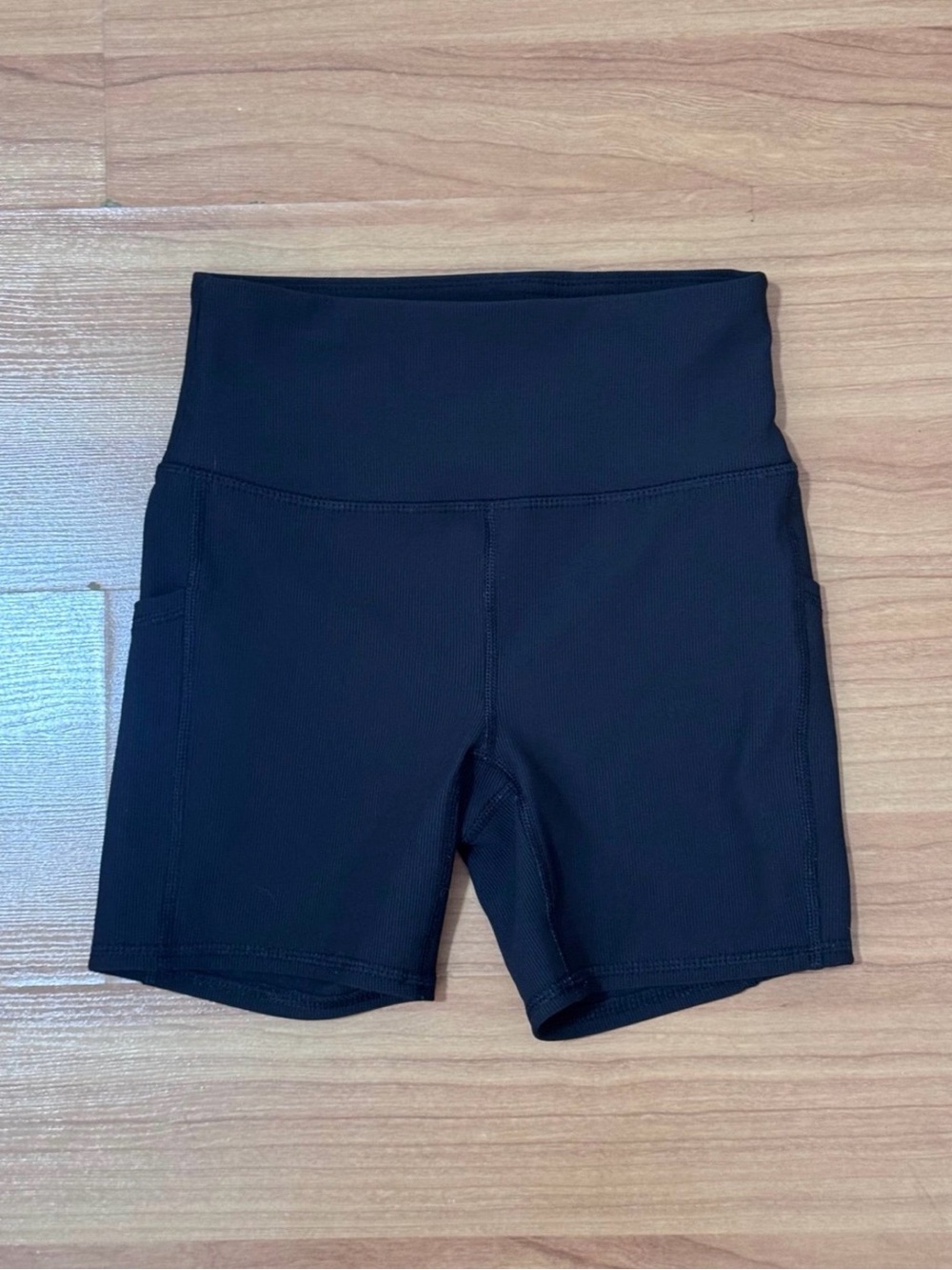 RBX Black High Waisted Ribbed Biker Shorts with Pockets Size XS